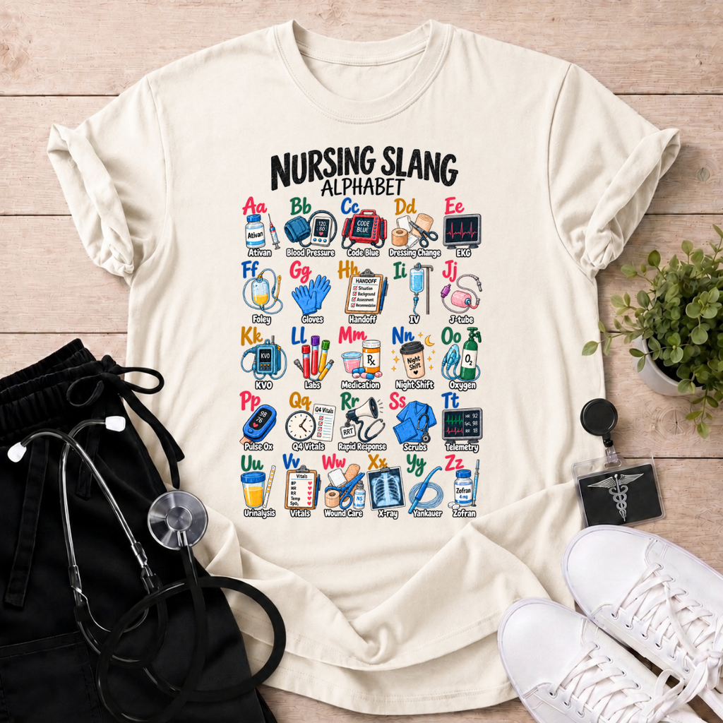 Nursing Slang Alphabet T-Shirt