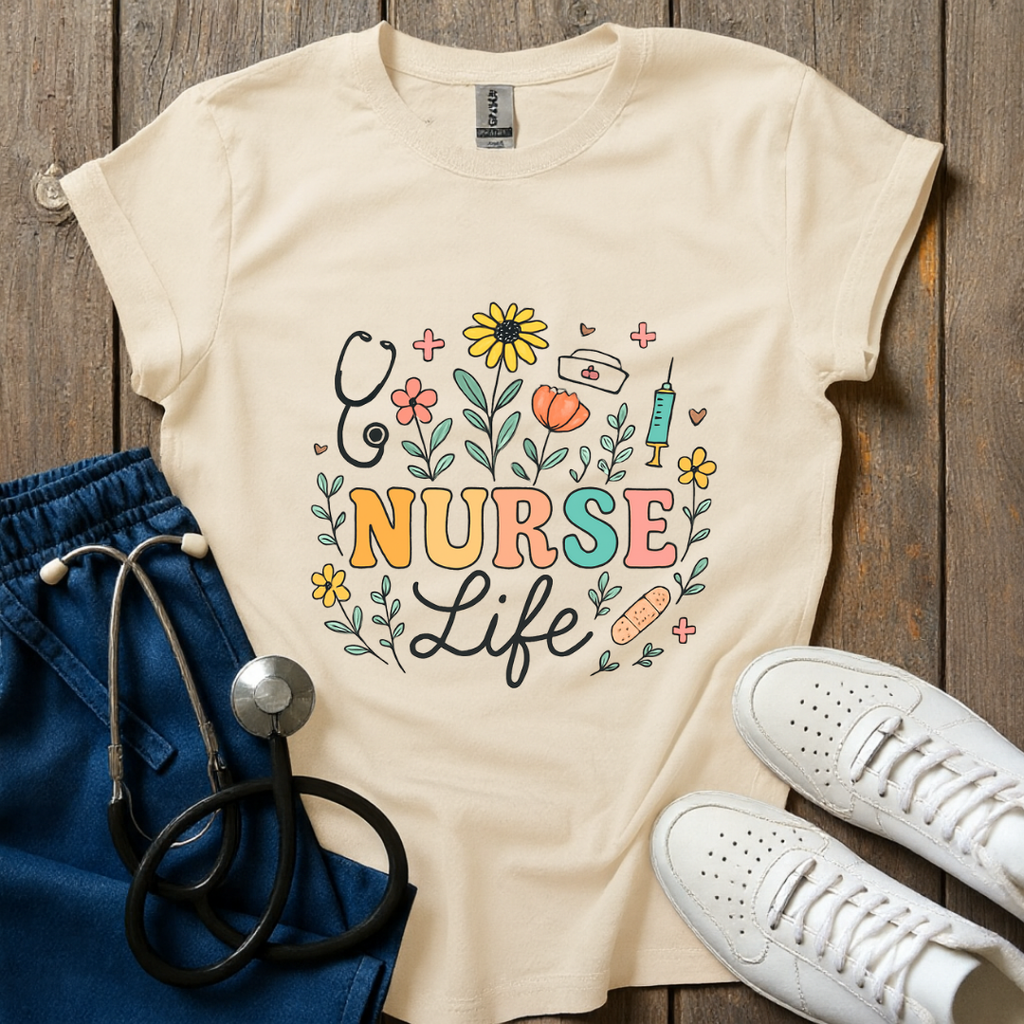Floral Nurse Life T-Shirt