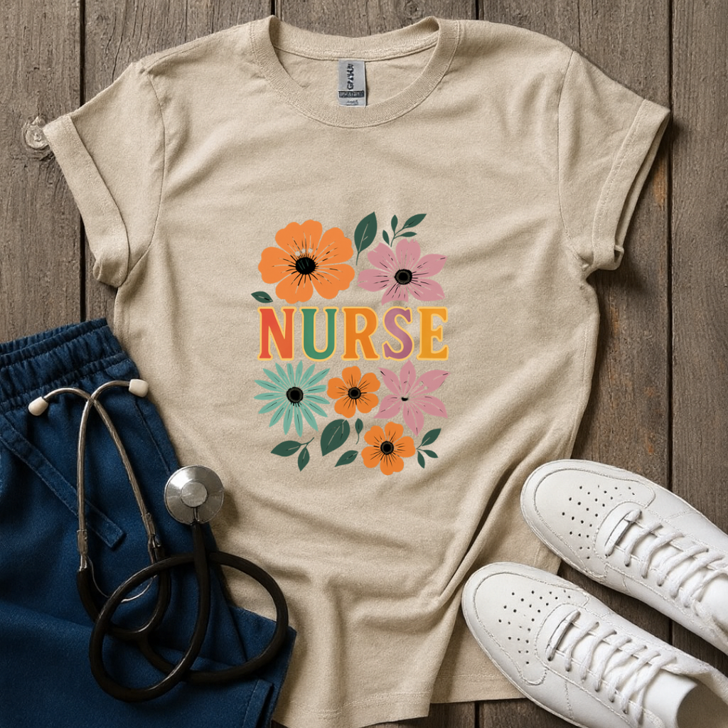 Floral Nurse T-Shirt