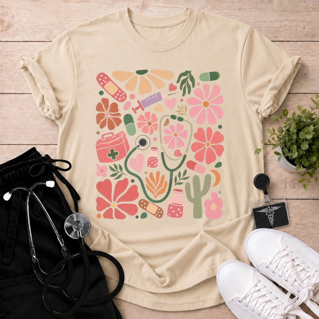 Medical Botanical Icons T-Shirt