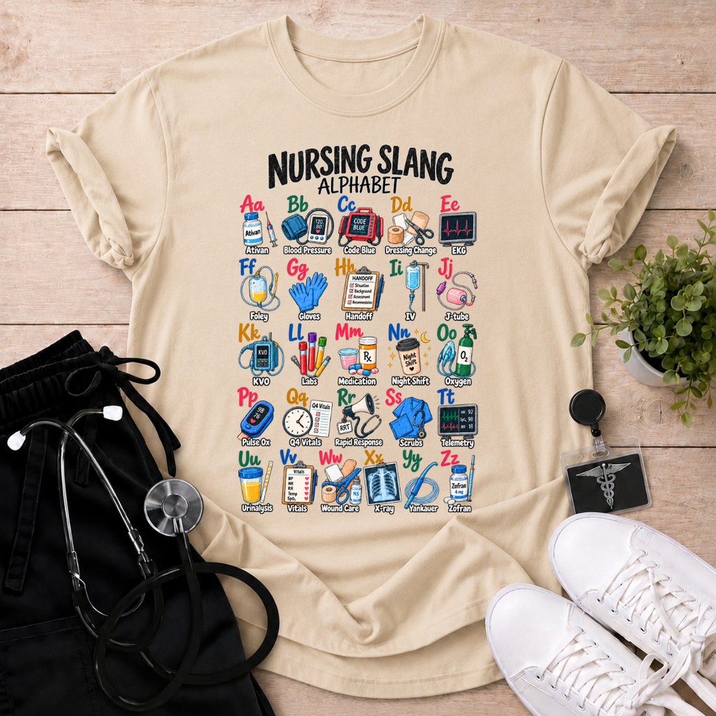 Nursing Slang Alphabet T-Shirt
