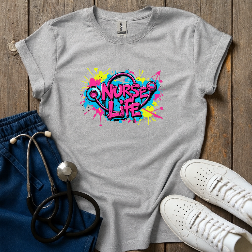 Nurse Life Graffiti T-Shirt