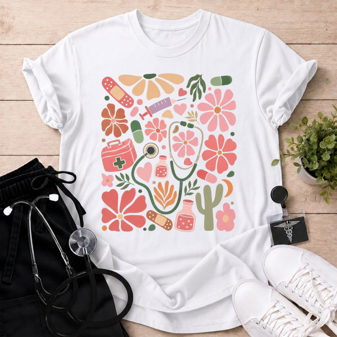 Medical Botanical Icons T-Shirt