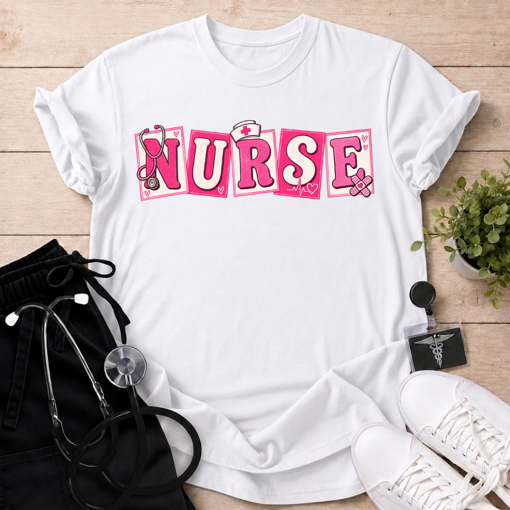 Pink Nurse Letter Cards T-Shirt