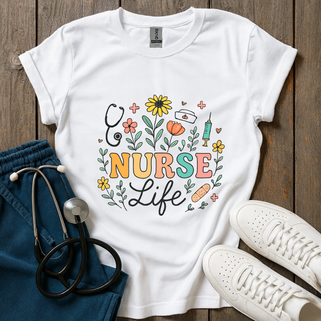 Floral Nurse Life T-Shirt