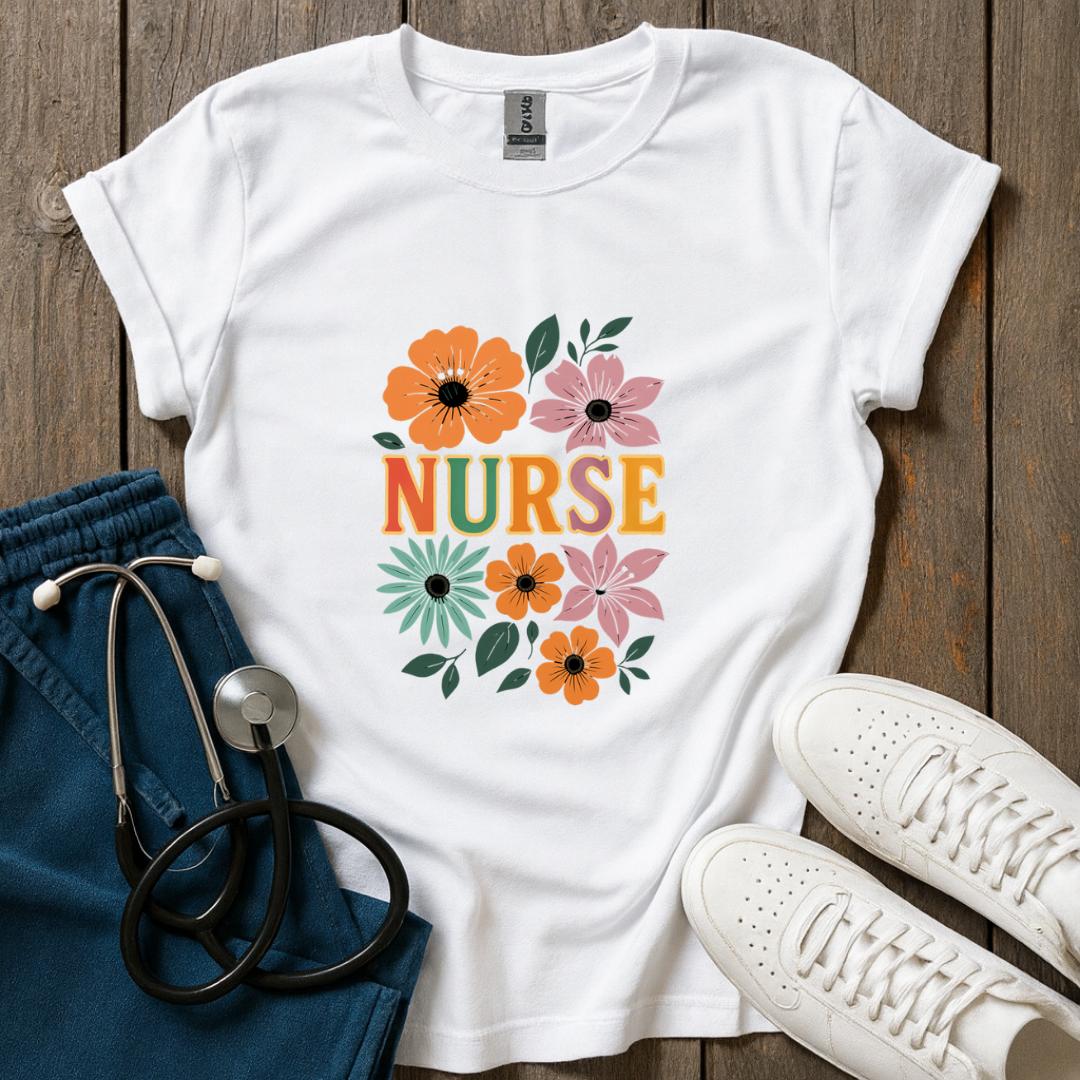 Floral Nurse T-Shirt